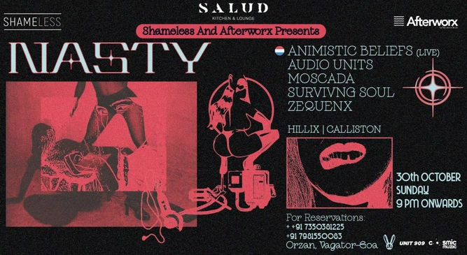 Nasty ft. Animistic Beliefs [LIVE] + Audio Units + Moscada & more // Salud Goa