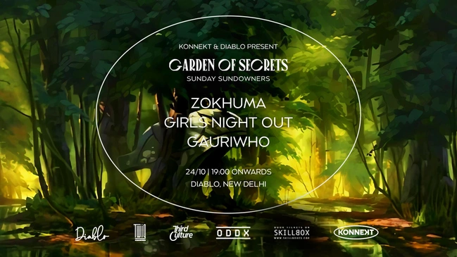Konnekt and Diablo Present Garden of Secrets Sunday Sundowners feat Zokhuma, Girls Night Out & Gauri