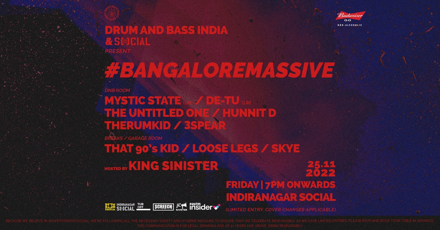 DnBIndia & Social present #BangaloreMassive 010 | 10 DJs / 1 MC / 2 Rooms