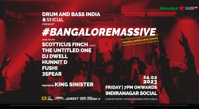 Social x Drum and Bass India presents - #BangaloreMassive 13 [#BangaloreMassiveTurns1] | Holi 2023