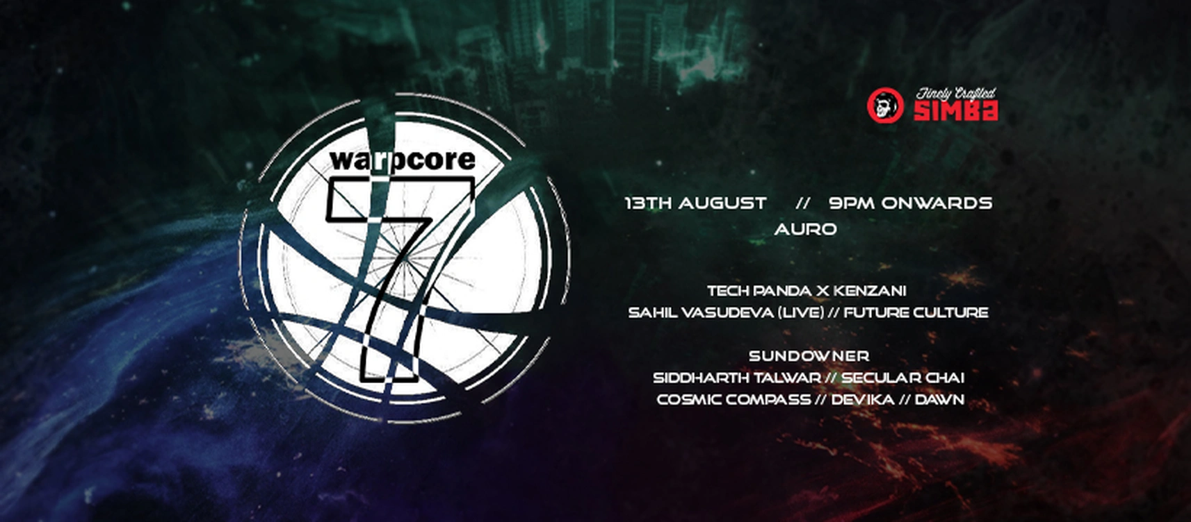 7 Years of warpcore ft. Tech Panda x Kenzani, Sahil Vasudeva (Live), Future Culture and Many more!
