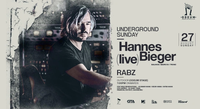 UNDERGROUND SUNDAY - W/ Hannes Bieger (live) + Rabz