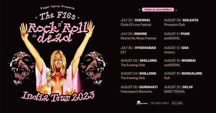 Pagal Haina present The F16s Rock n’ Roll is Dead India Tour 2023 | 19th August | Bangalore