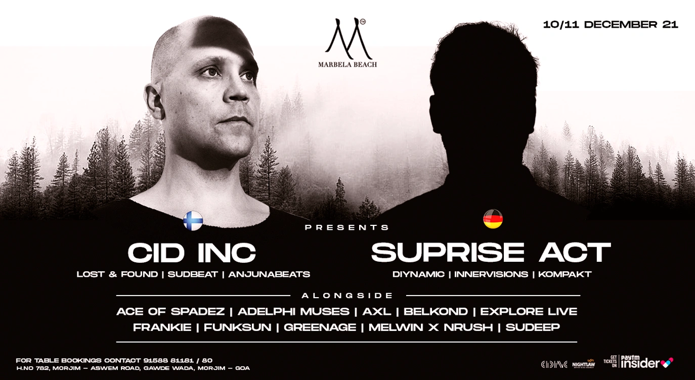 CID Inc + Surprise Guest and more on 10/11 December