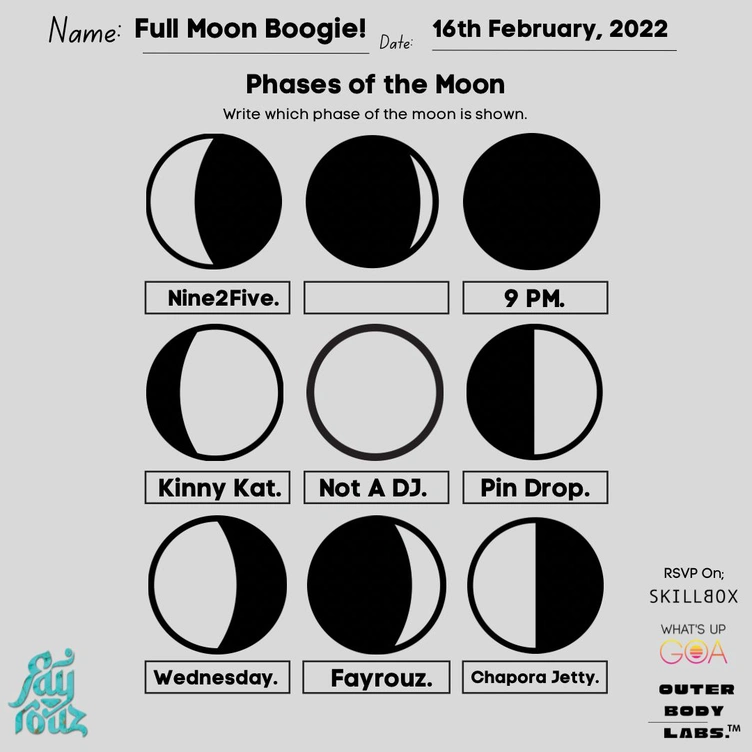 Fayrouz x OUTERBODY Labs Present: Full Moon Boogie Ft. Kinny Kat x Not A DJ x Pin Drop x Nine2Five